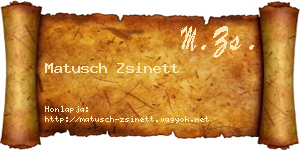 Matusch Zsinett névjegykártya